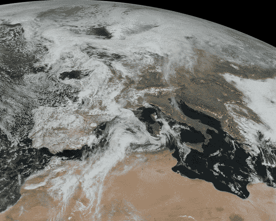 24 hours over Europe clouds Earth 