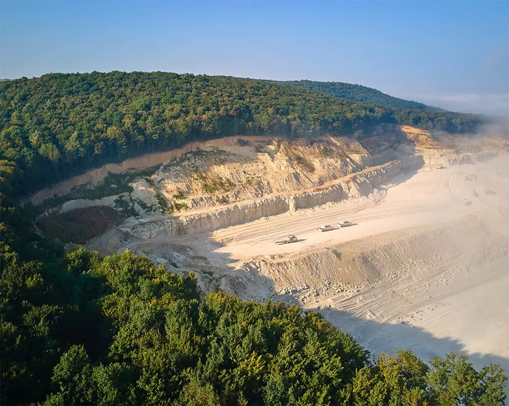 Aerial view of open pit mining site of Limestone 2026 