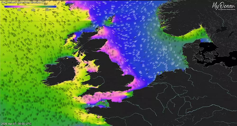 Cmems waves North Sea