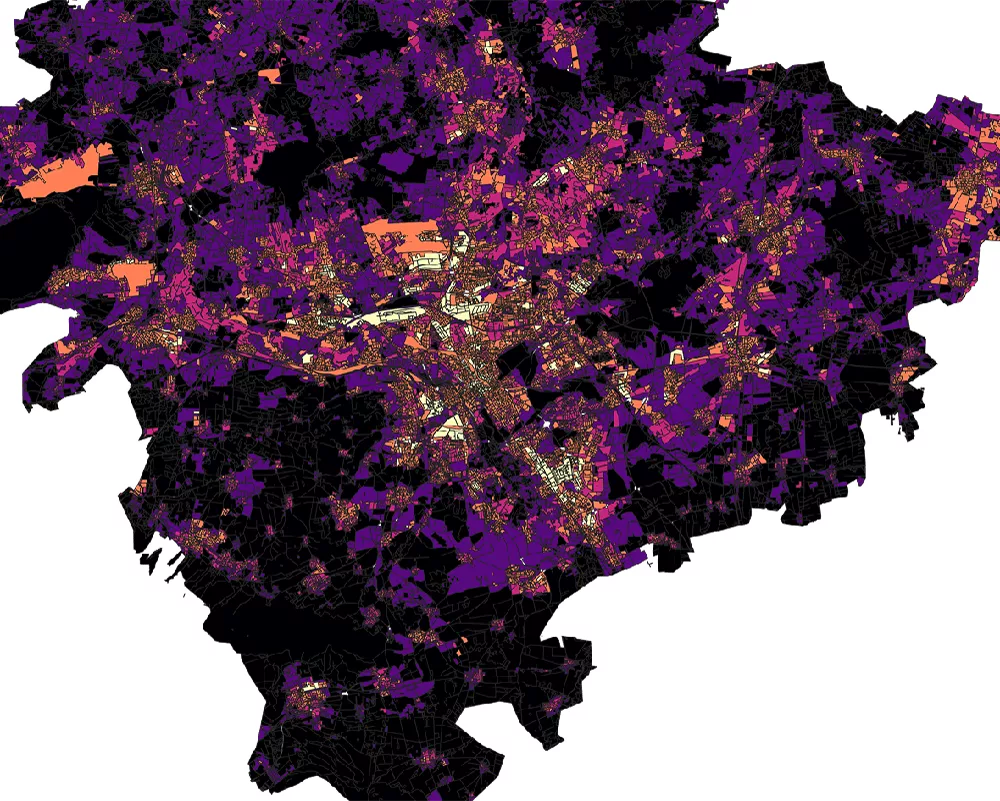 Landsat LST spatially averaged over the Urban Atlas