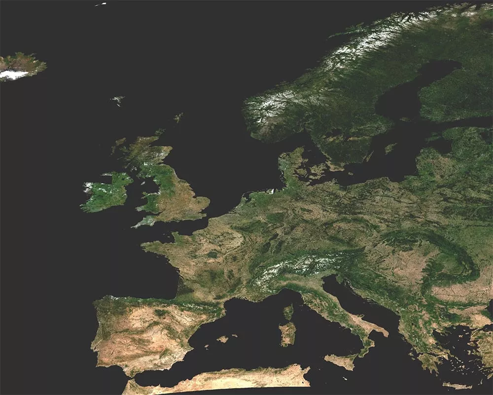 Sentinel-2 cloudless mosaic of Europe