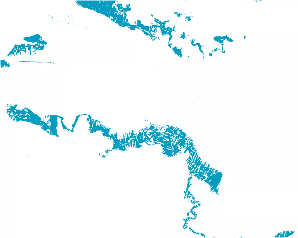 Sentinel-1 derived flood coverage