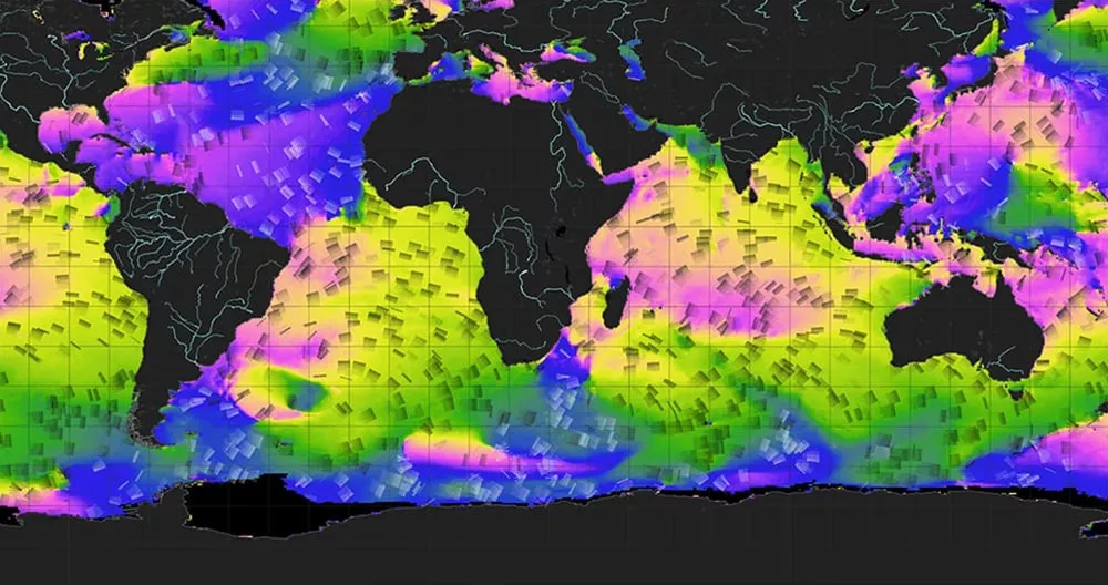 World waves global map 
